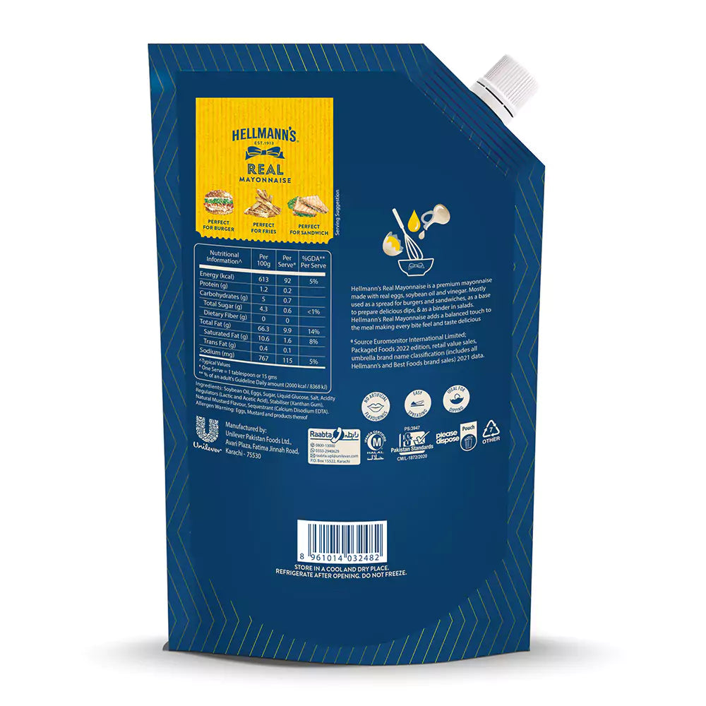 HELLMAN REAL MAYO THICK & CREMY 12X900ML