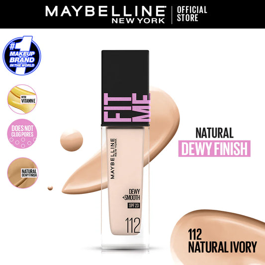 Maybelline Ny New Fit Me Dewy + Smooth Liquid Foundation Spf 23 - 112 Natural Ivory