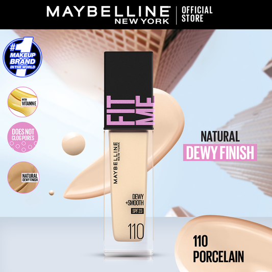 Maybelline ny new fit me dewy + smooth liquid foundation spf 23 - 125 Nude Beige 30ml - For Normal to Dry Skin