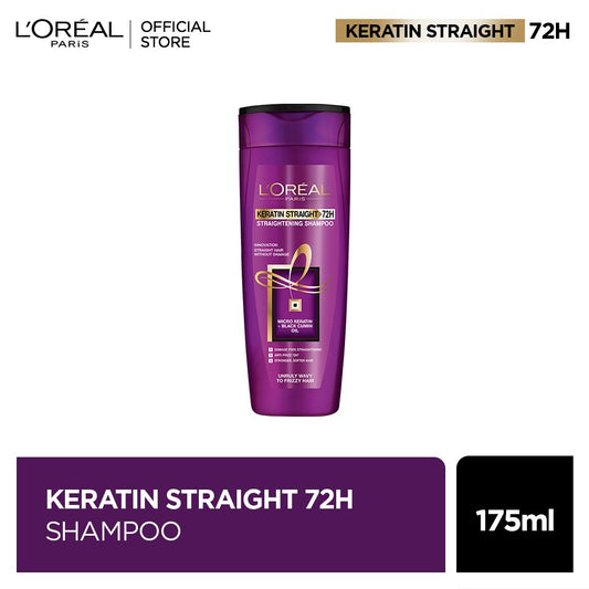 Loreal paris keratin straight 72h shampoo 175 ml - for straight smooth hair