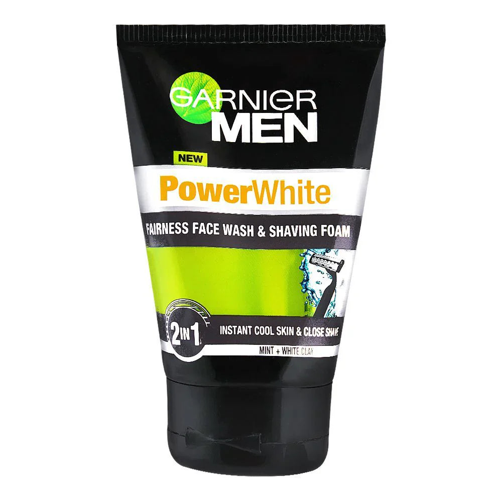 Garnier Men Power white fairness face wash & Shaving Foam 100 ml