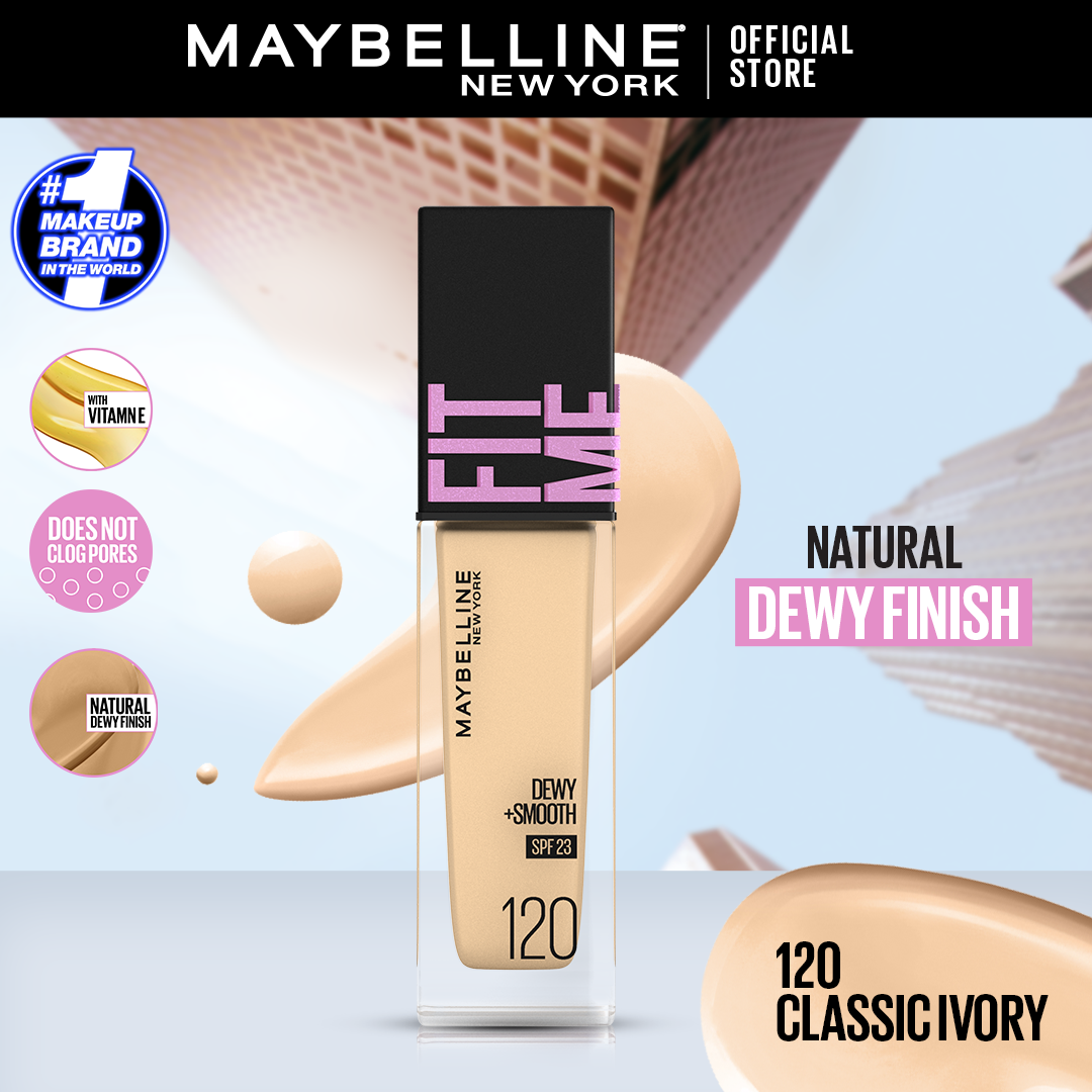 Maybelline NY New Fit Me Dewy + Smooth Liquid Foundation SPF 30