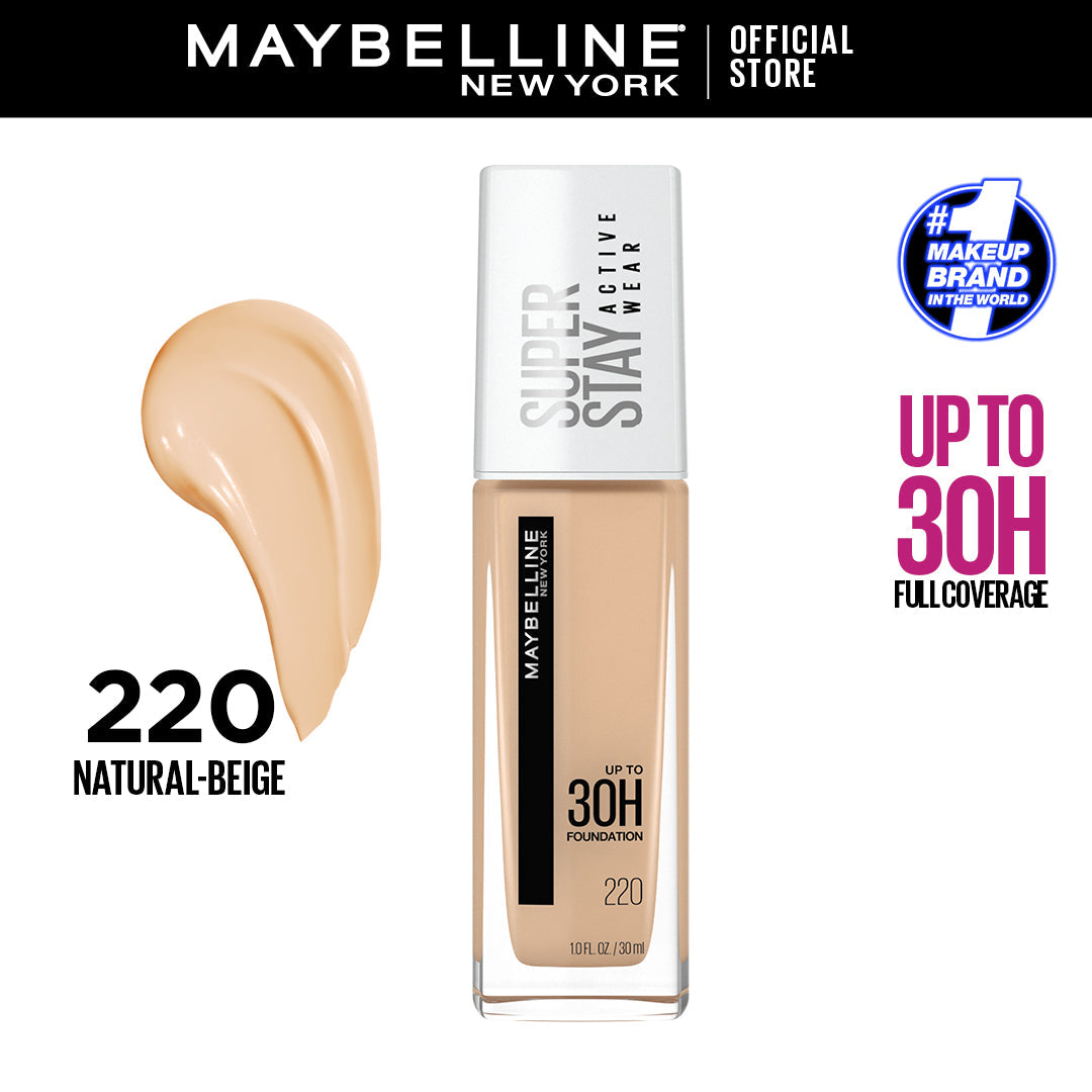 MAYBELLINE NEW YORK SUPERSTAY ACTIVE WEAR LIQUID FOUNDATION 30 ML ( 220 )