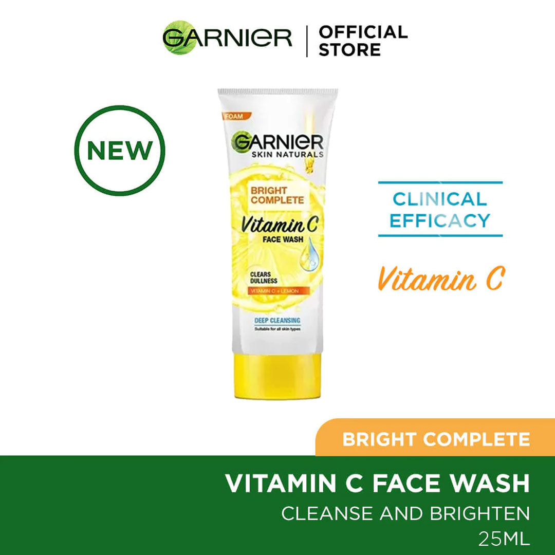 Garnier skin active bright complete face wash 25 ml - for brighter skin