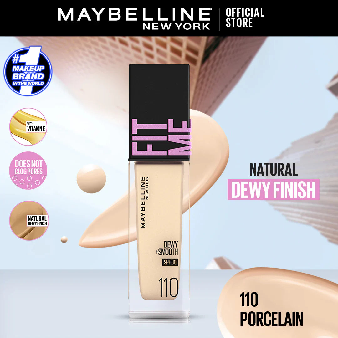 Maybelline NY New Fit Me Dewy + Smooth Liquid Foundation SPF 30