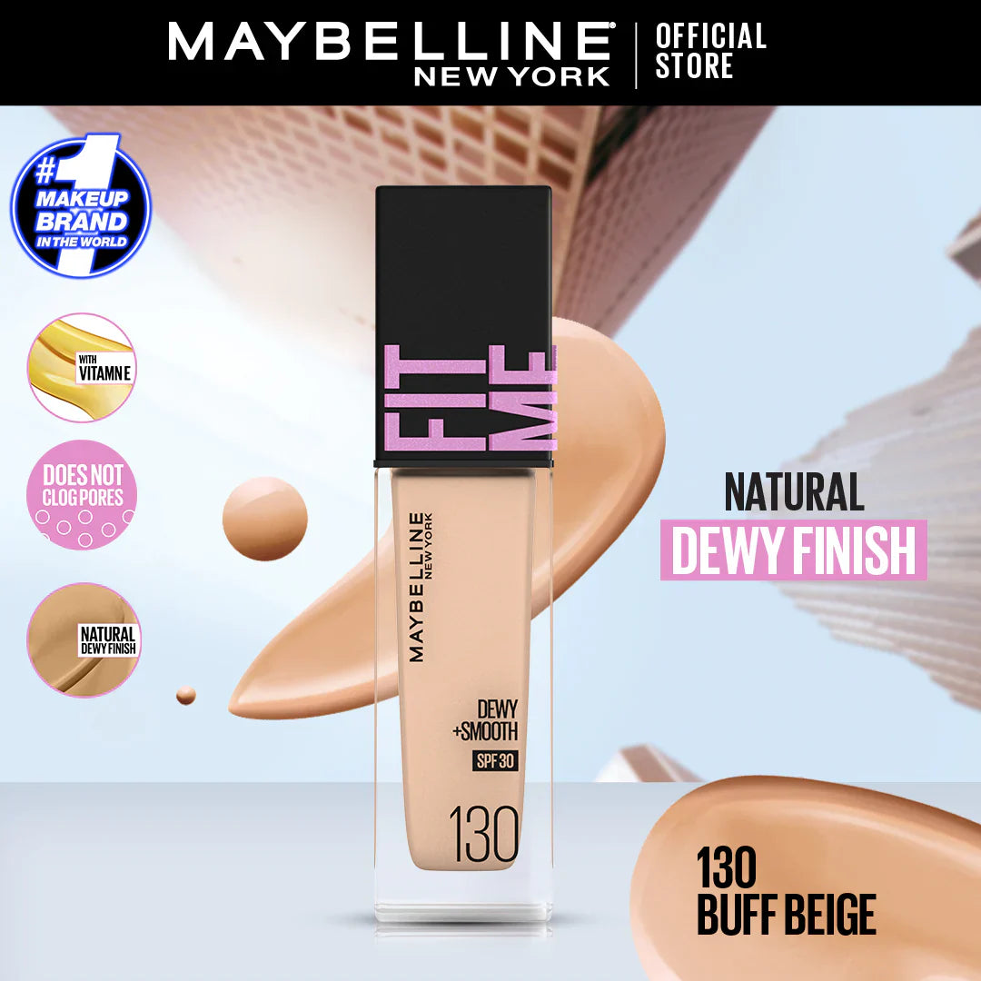 Maybelline NY New Fit Me Dewy + Smooth Liquid Foundation SPF 30