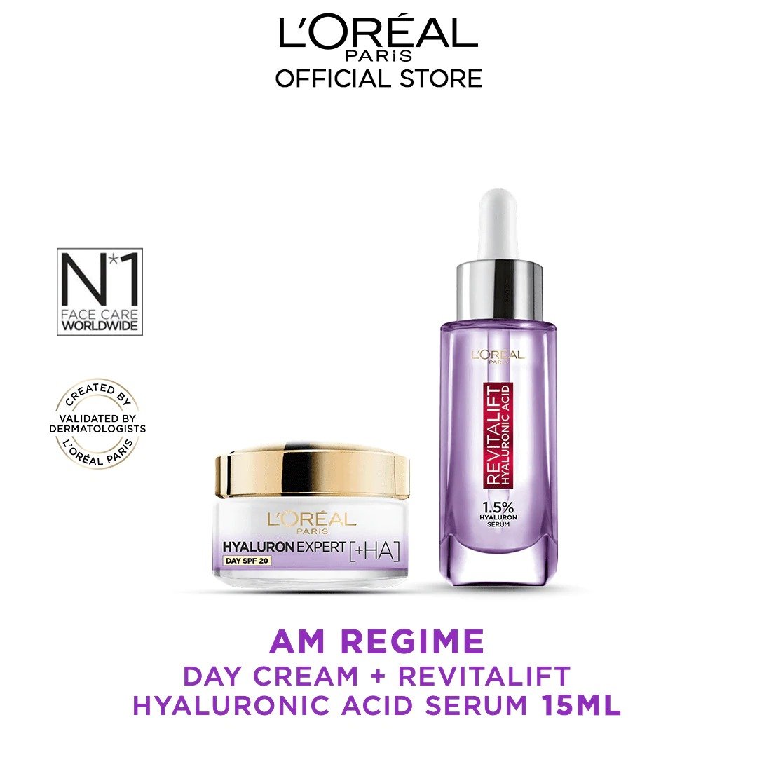 Hyaluron am routine: day cream + 15ml serum