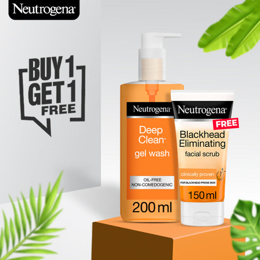 Buy 1 Get 1 Free - Buy Neutrogena Spot Controlling Face Wash & Get Eliminating Facial Scrub 150ml