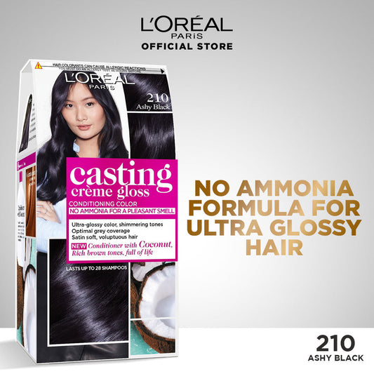 Loreal paris casting creme gloss 210 ashy black hair color