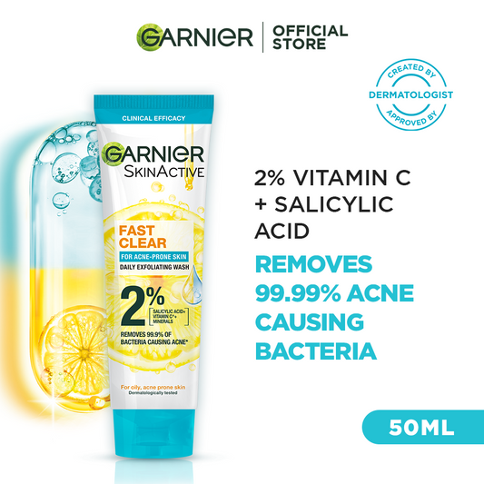 Garnier Fast Clear Anti Acne Face Wash 50Ml