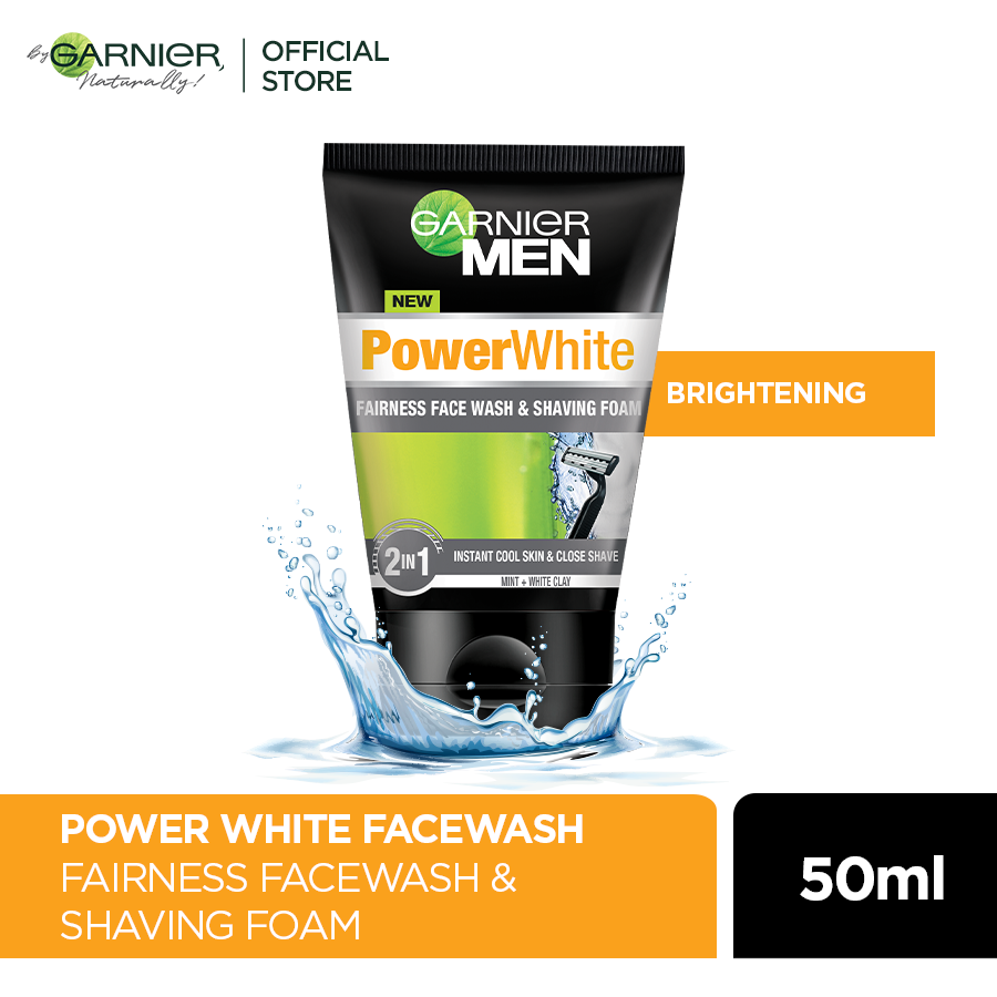 Garnier Men Power white fairness face wash & Shaving Foam 50 ml