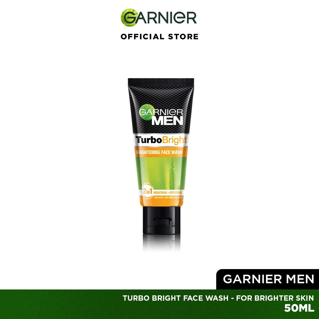 Garnier Men Turbo Bright Face Wash 50 ml - For Brighter Skin