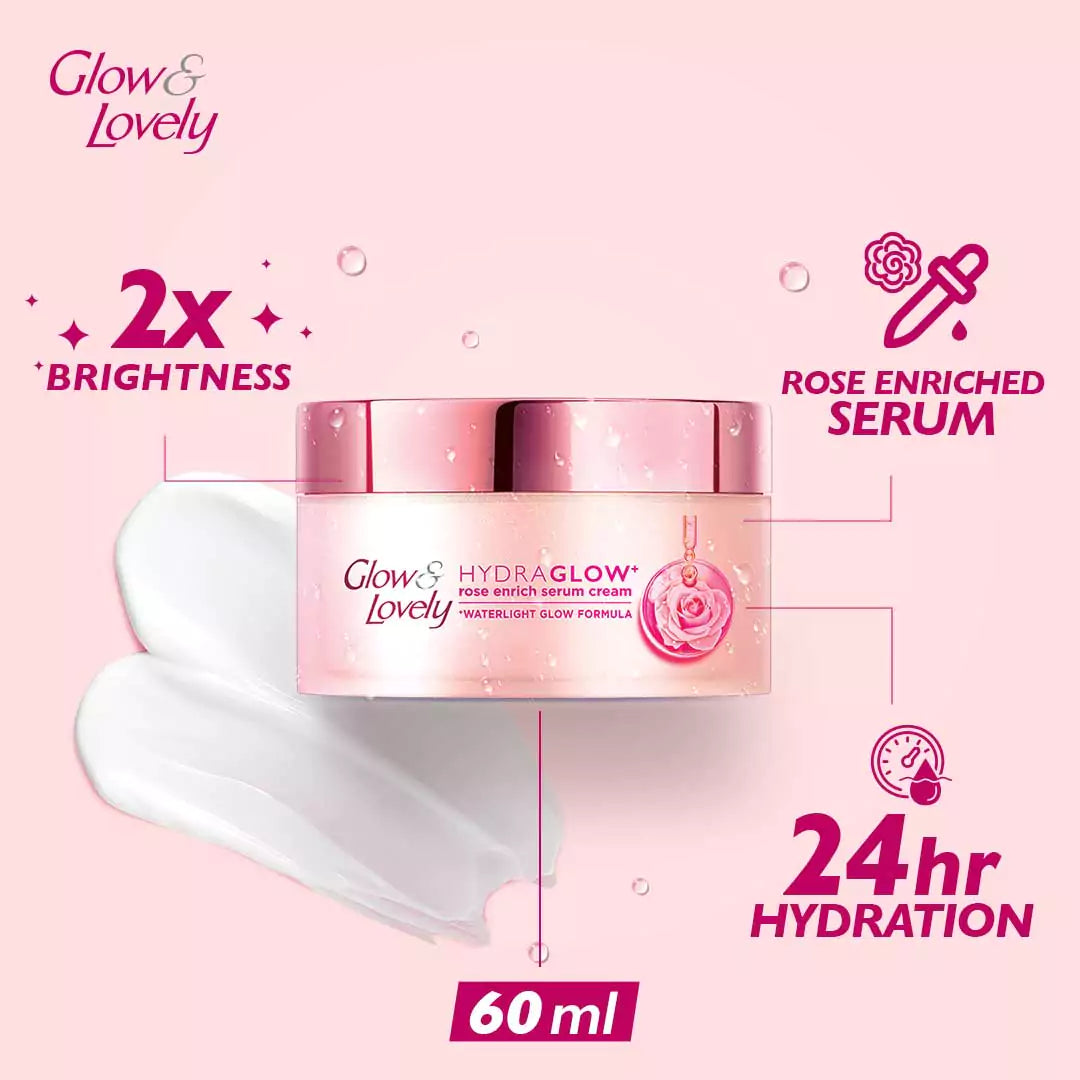 Glow & Lovely Hydra Glow Rose Enrich Serum Cream 60g