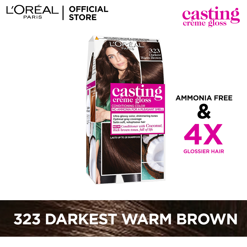 Loreal paris casting creme gloss 323 darkest warm brown hair color