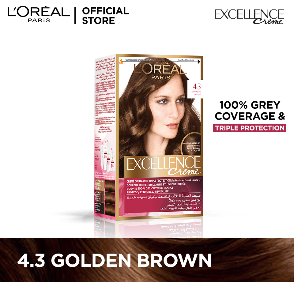 Loreal paris excellence creme 4.3 golden chestnut brown hair color