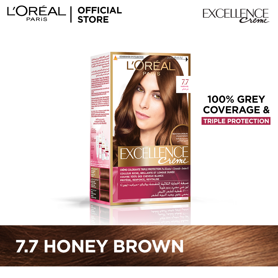 L'oreal paris excellence creme 7.7 honey brown hair color