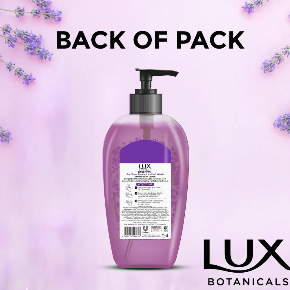 Lux Lavendar Hand Wash Bottle (Purple)  - 220ML