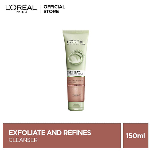 LOreal Paris Pure Clay Exfoliate And Refine Cleanser, Red 150 Ml