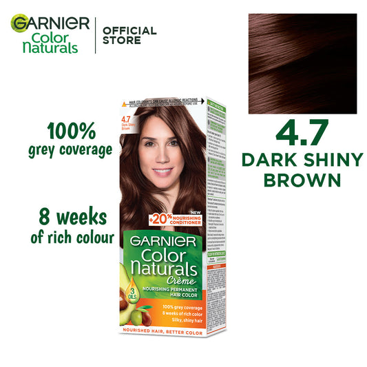 Garnier color naturals - 4.7 dark shiny brown hair color