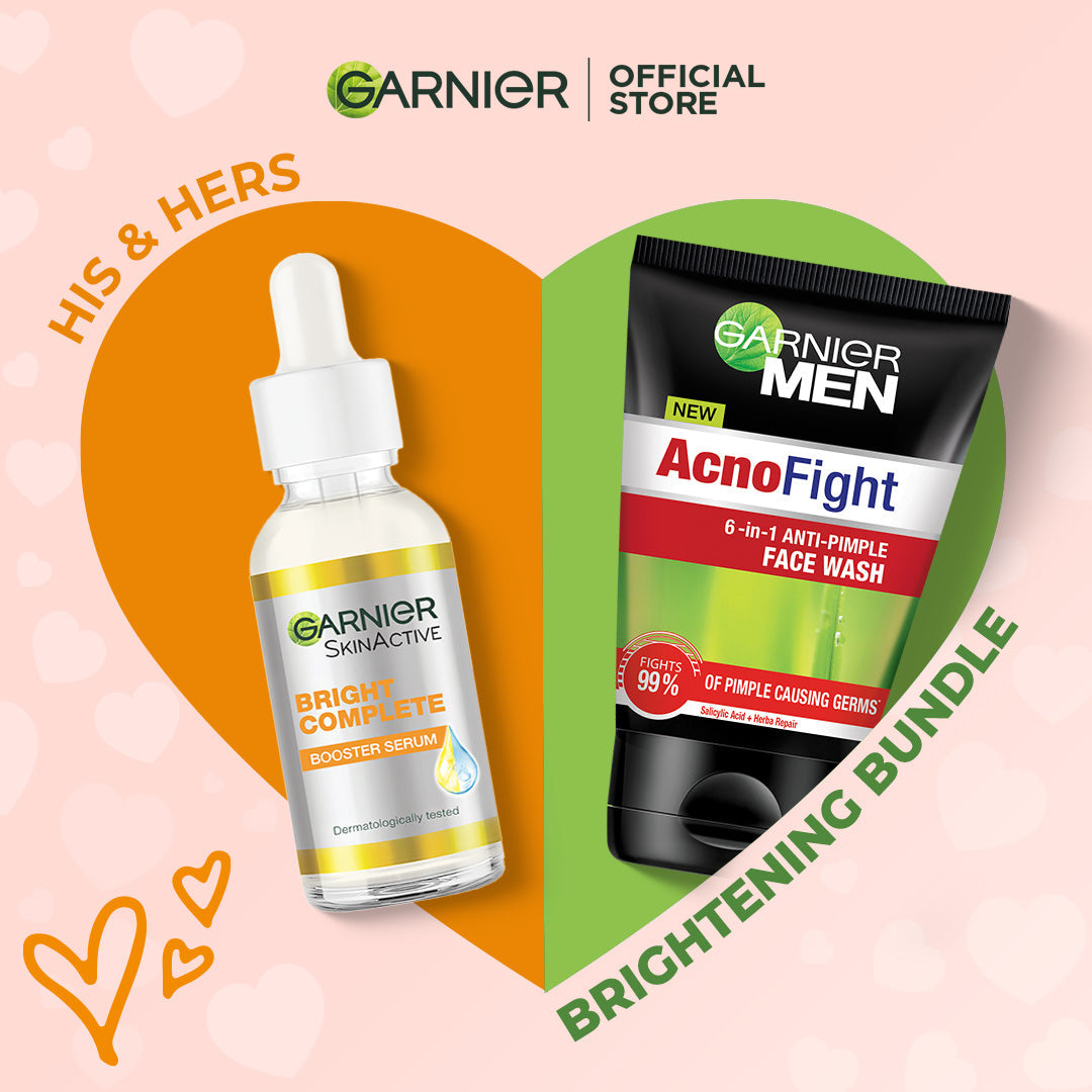 His & Hers Skincare - Garnier Serum 30ml + Garnier Men Facewash 50ml