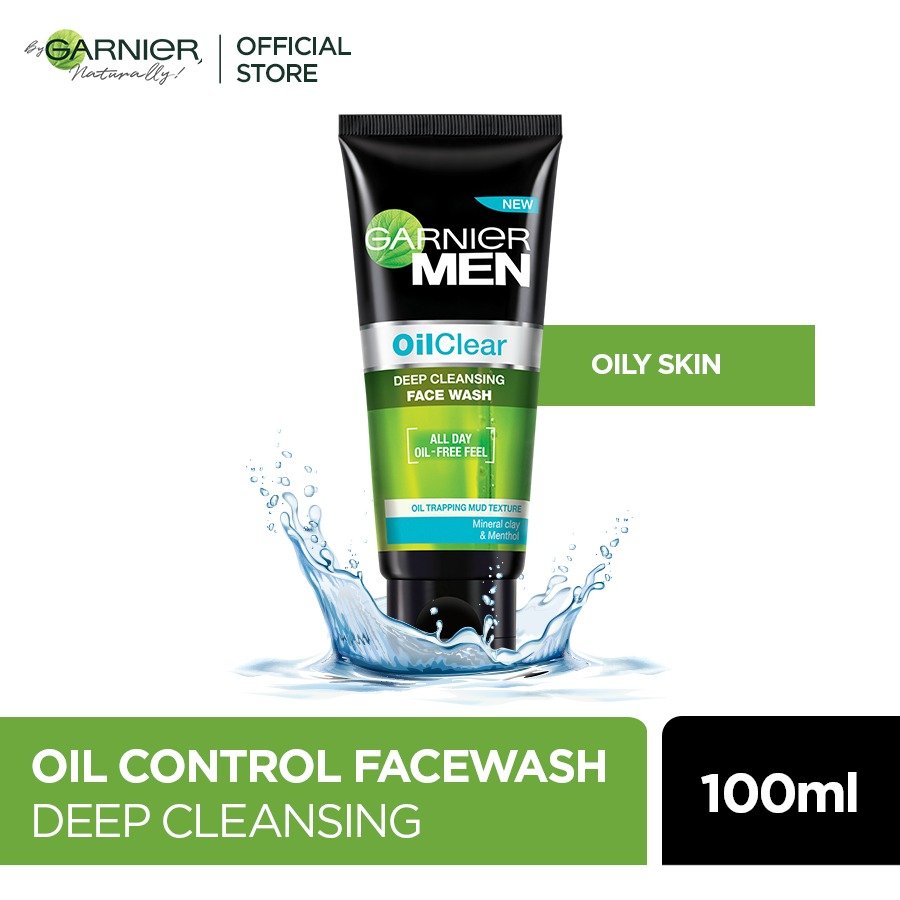 Garnier men oil clear icy face wash oil free feel 100ml