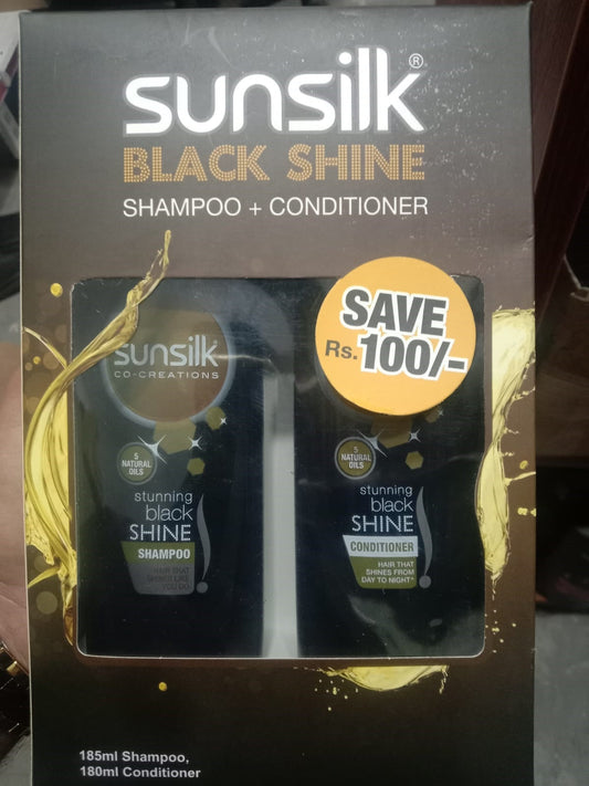 Sunsilk black shine shampoo + conditioner 185ml each