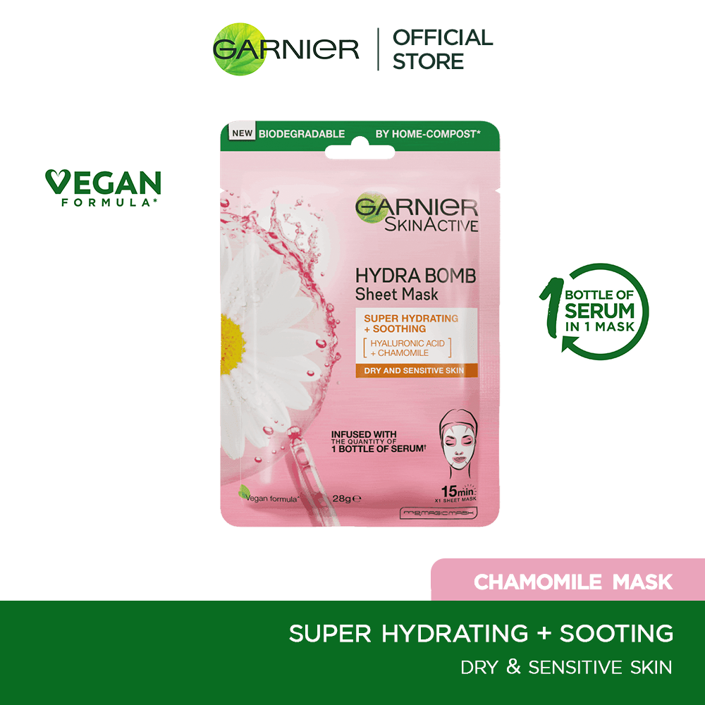 Garnier hydra bomb super hydrating + soothing sheet mask 28g